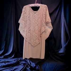 NWT Pink Champagne Shift Dress with Sequin Coverlet